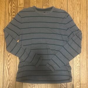 Prince & Fox Men's Grey with Green Striped Long Sleeve Tee